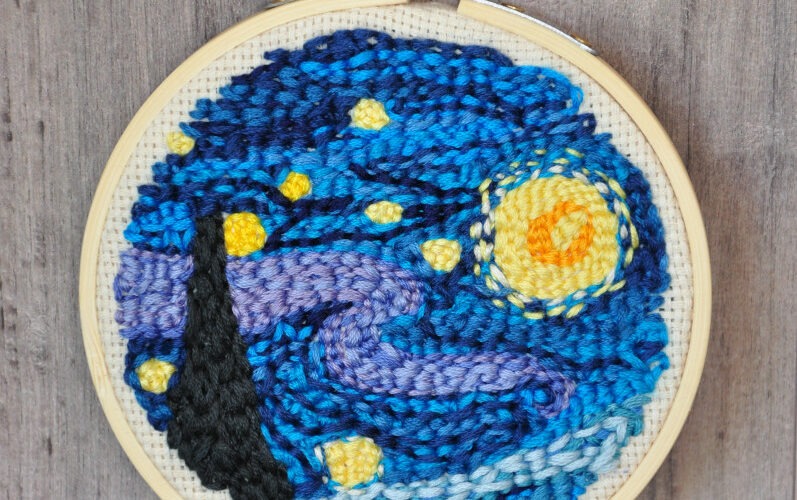 La Nuit Etoilée - punch needle - entier