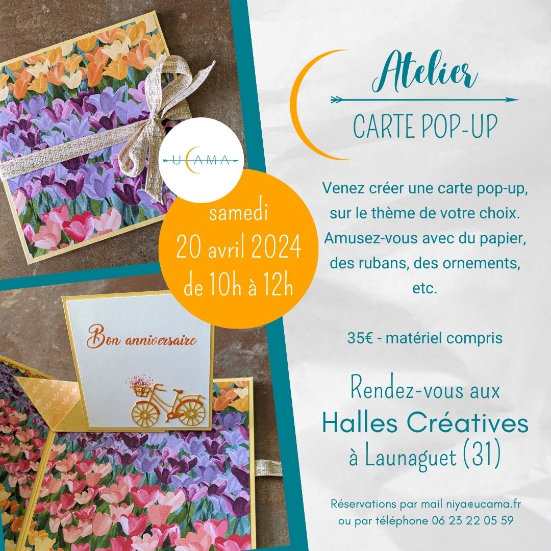 Atelier 20 avril carte pop-up Halles Créatives